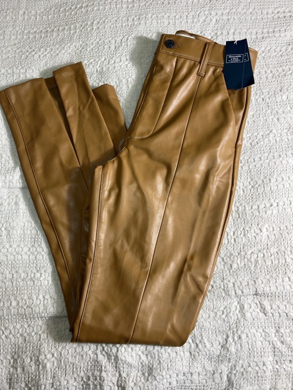 Abercrombie & Fitch The Skinny Ultra High Rise faux Pants in Camel Brown size 26